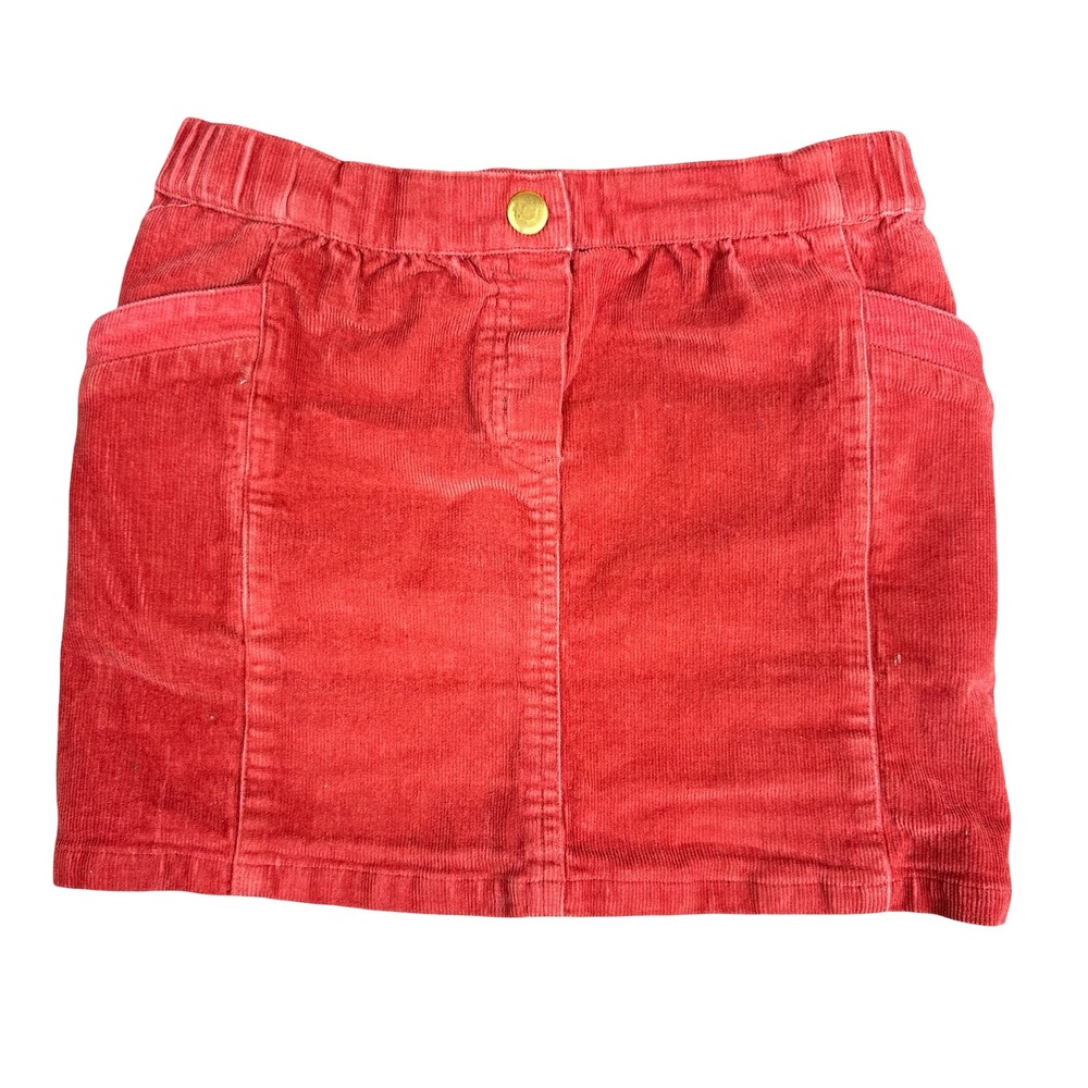 Kenar Skirt Kids Girls 5T Red Corduroy Stretch Button Front Classic Vintage